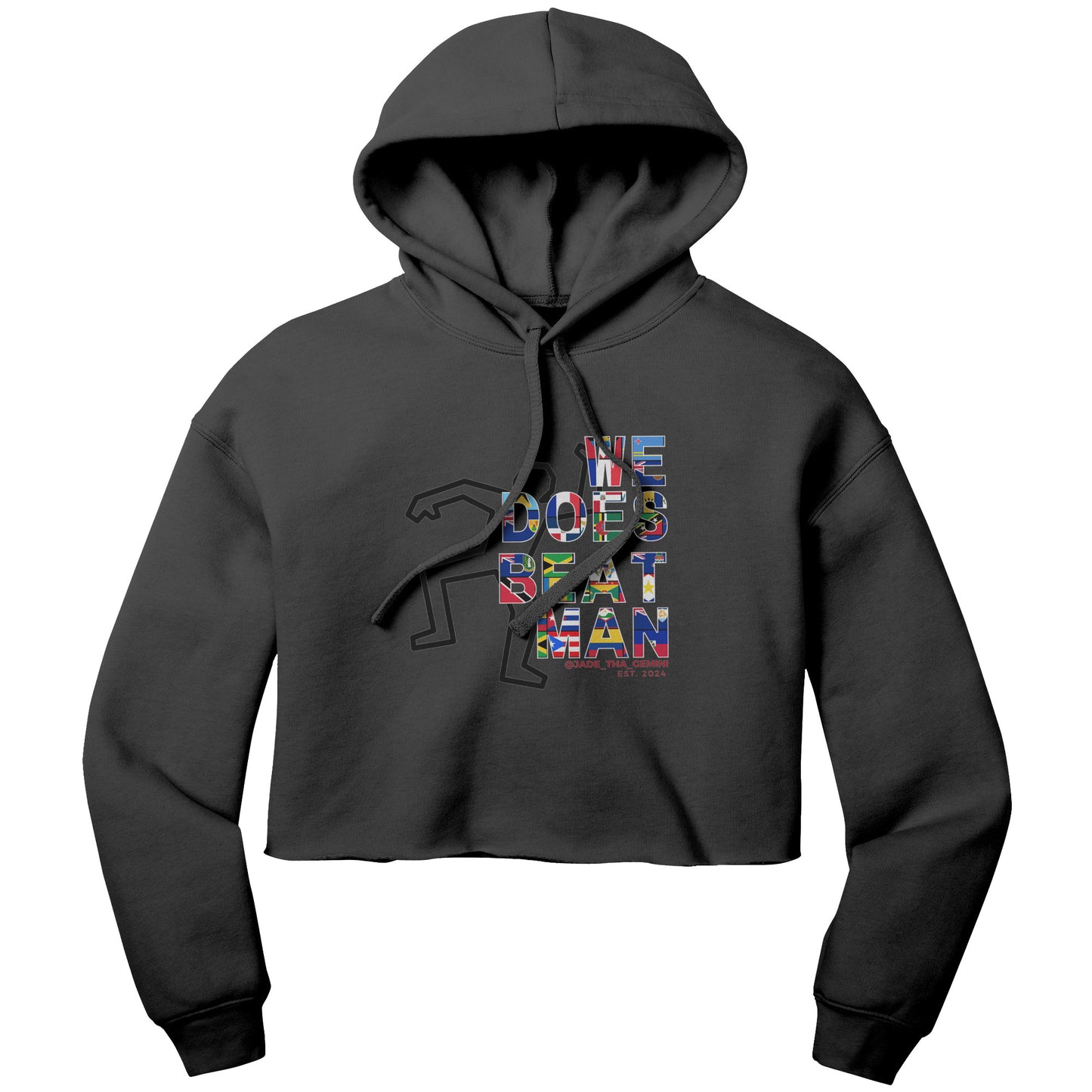We Does Beat Man Cropped Hoodie