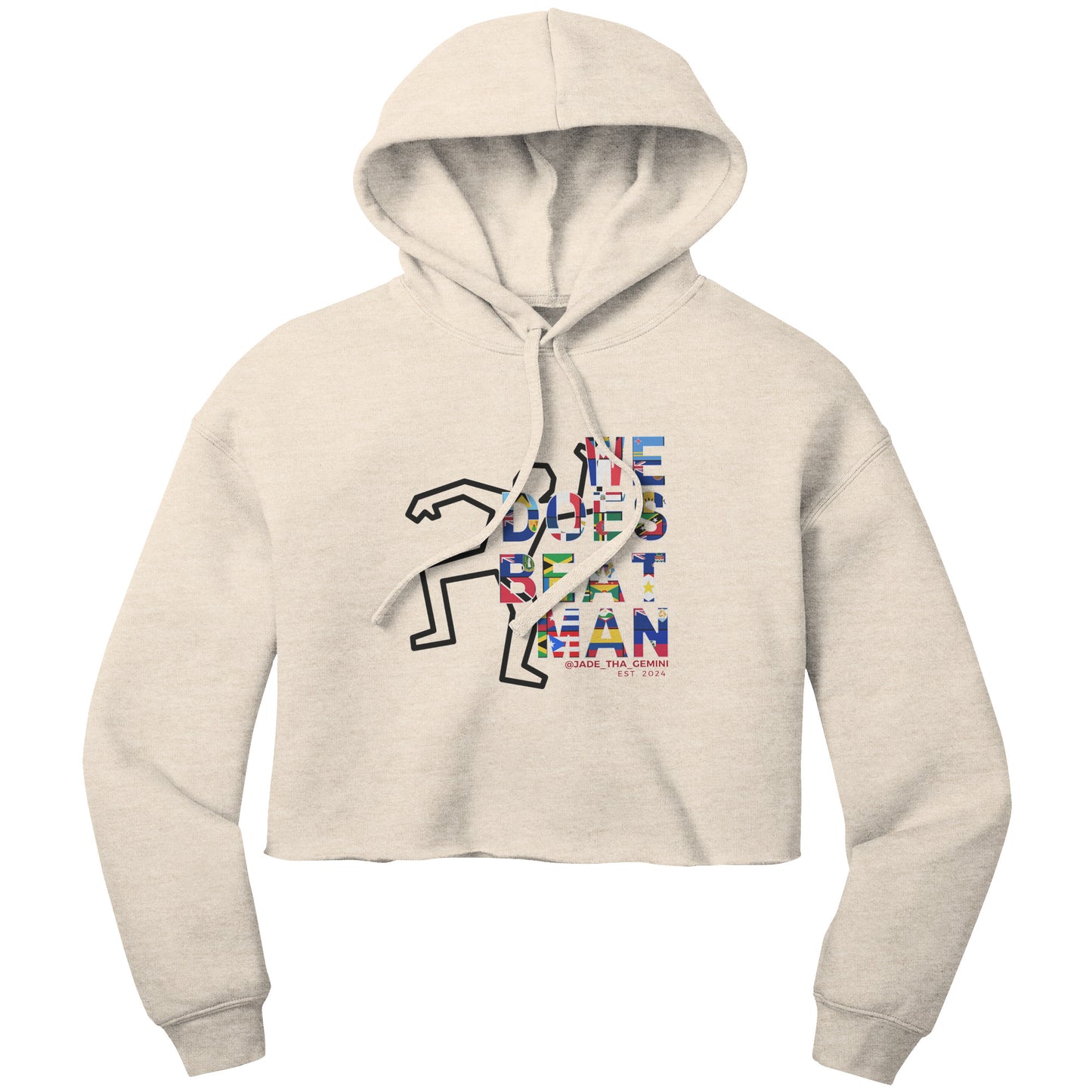 We Does Beat Man Cropped Hoodie