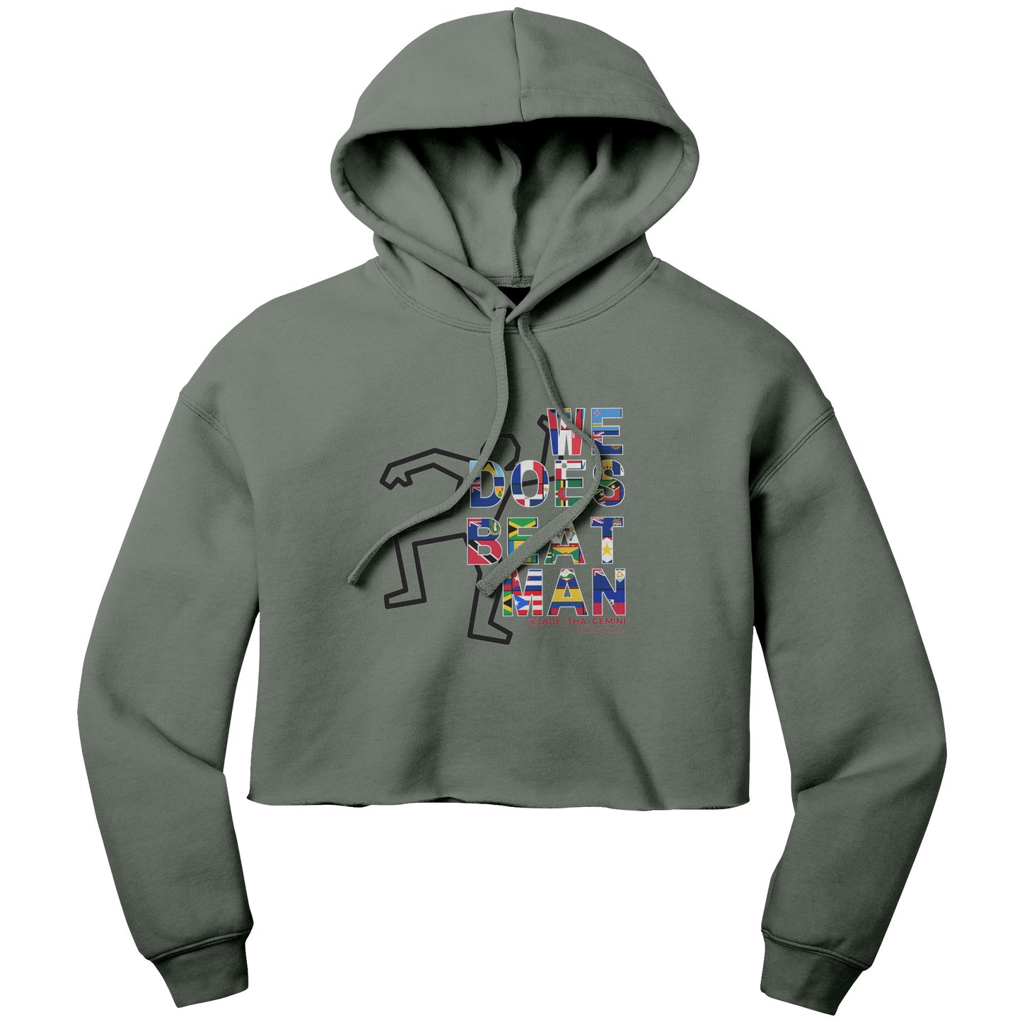 We Does Beat Man Cropped Hoodie