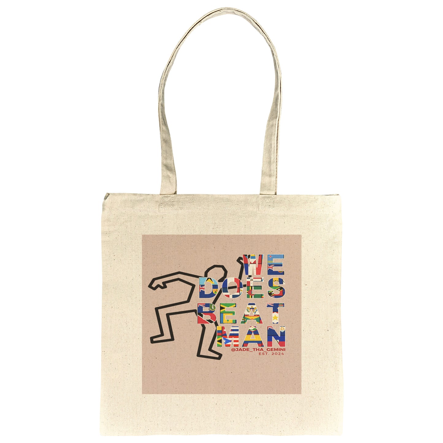 We Does Beat Man Pink Tote