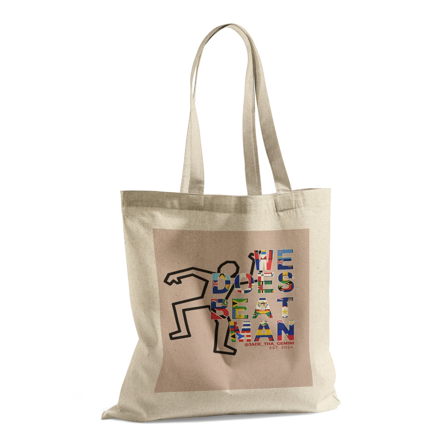 We Does Beat Man Pink Tote