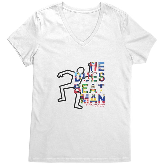 We Does Beat Man Women's V-neck