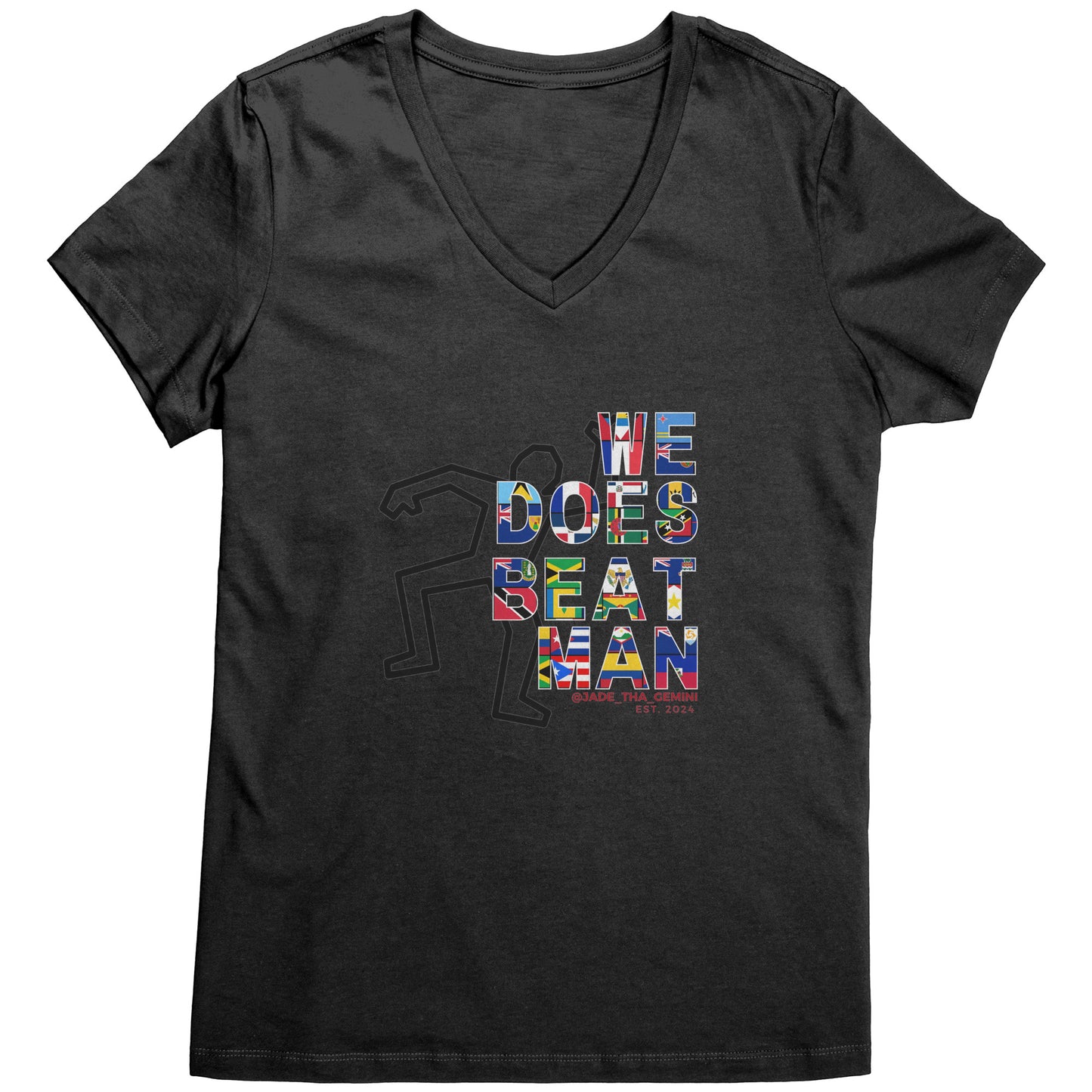 We Does Beat Man Women's V-neck
